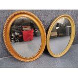 Two oval gilt framed mirrors, largest 88 x 61cm.