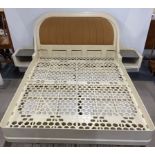 A 1970's plastic double bed frame