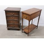 A four drawer chest and an attractive single drawer cabinet, chest size 46 x 35 x 70cm.