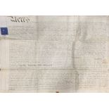 An 1839 handwritten indenture on vellum.