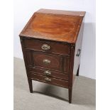 An unusual Edwardian inlaid mahogany clerk's desk, 57 x 55 x 97cm.