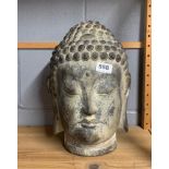 A composition Buddha head, H. 35cm.