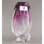 A signed studio glass vase, H. 21cm.