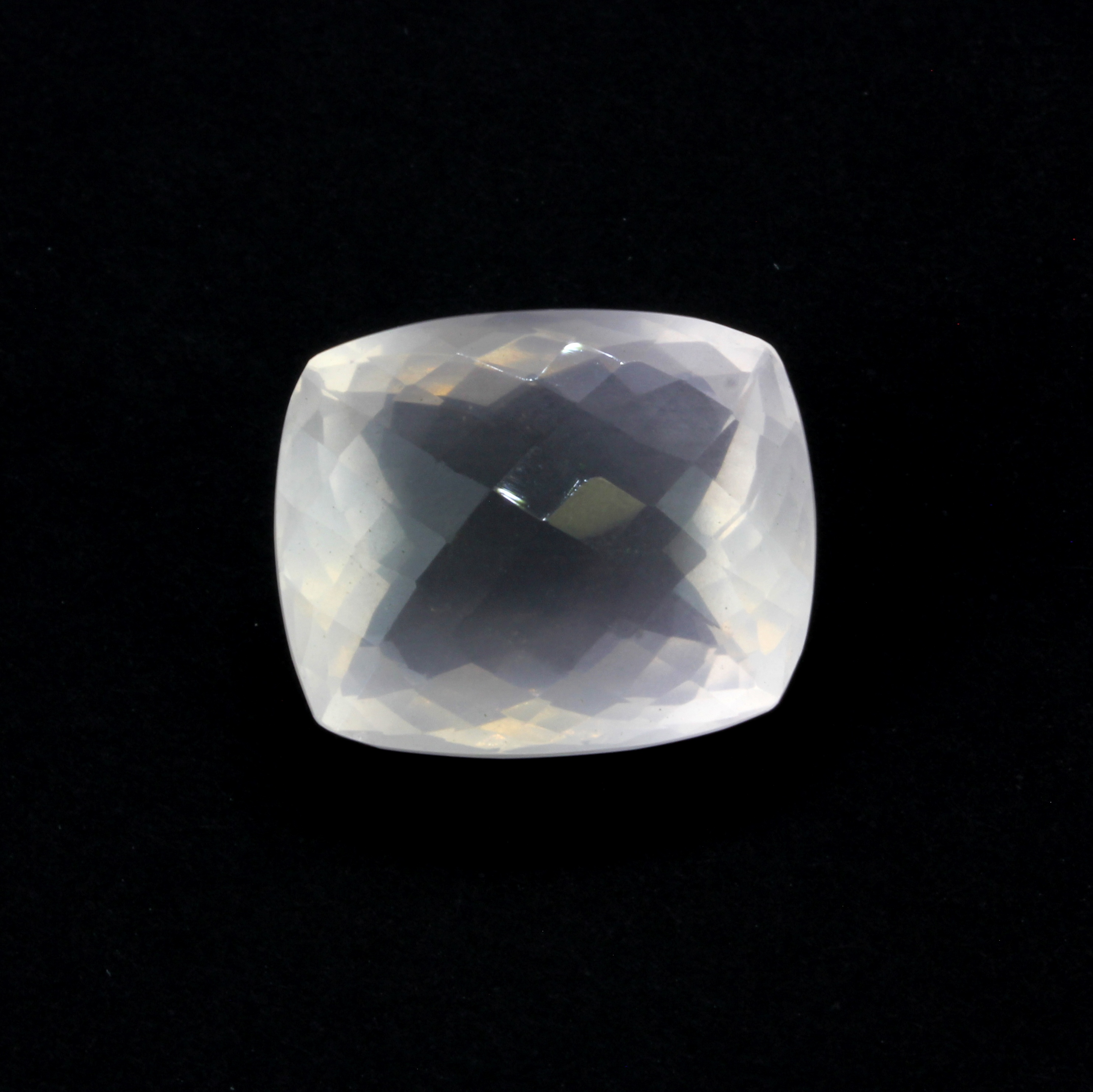 An unmounted cushion checkerboard cut natural rose quartz, approx. 36.71ct. AIG MILAN certified. - Image 2 of 2