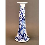 A Chinese export porcelain hand painted candlestick, H. 30cm.