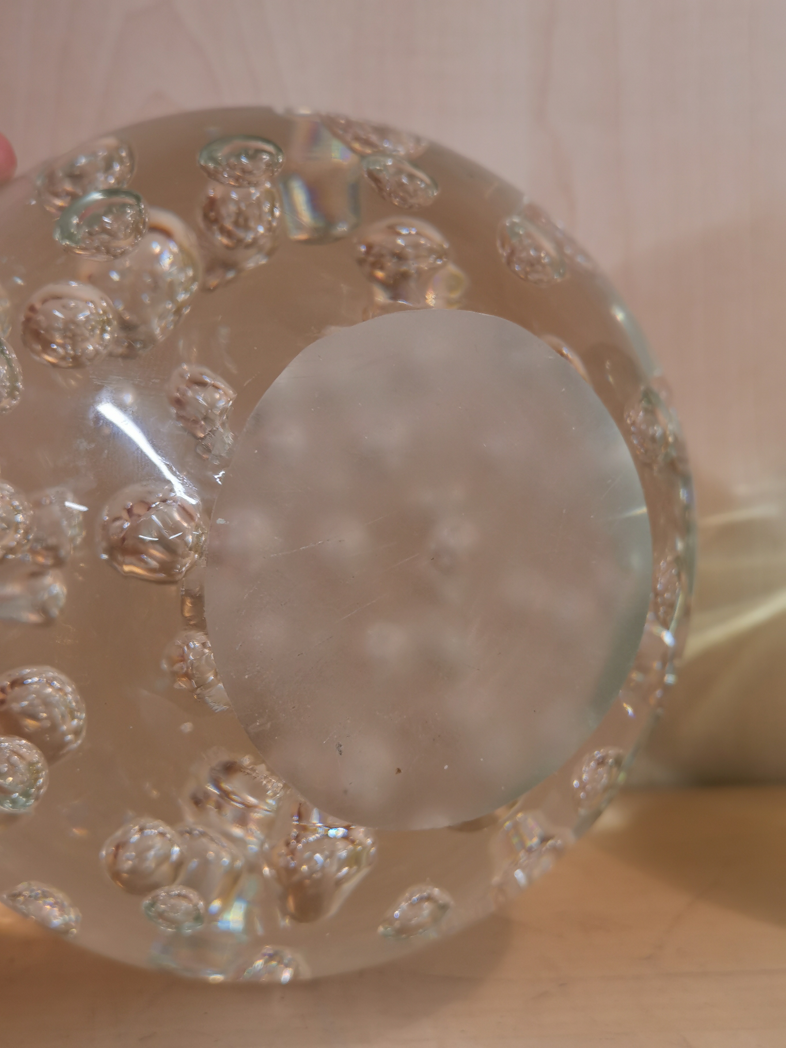 Two large glass bubble paperweights, largest Dia. 17cm. - Image 2 of 3