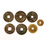 A small group of Chinese coins.