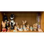 A collection of Pendelfin figures (some A/F) together with a pair of Duron African figures and a