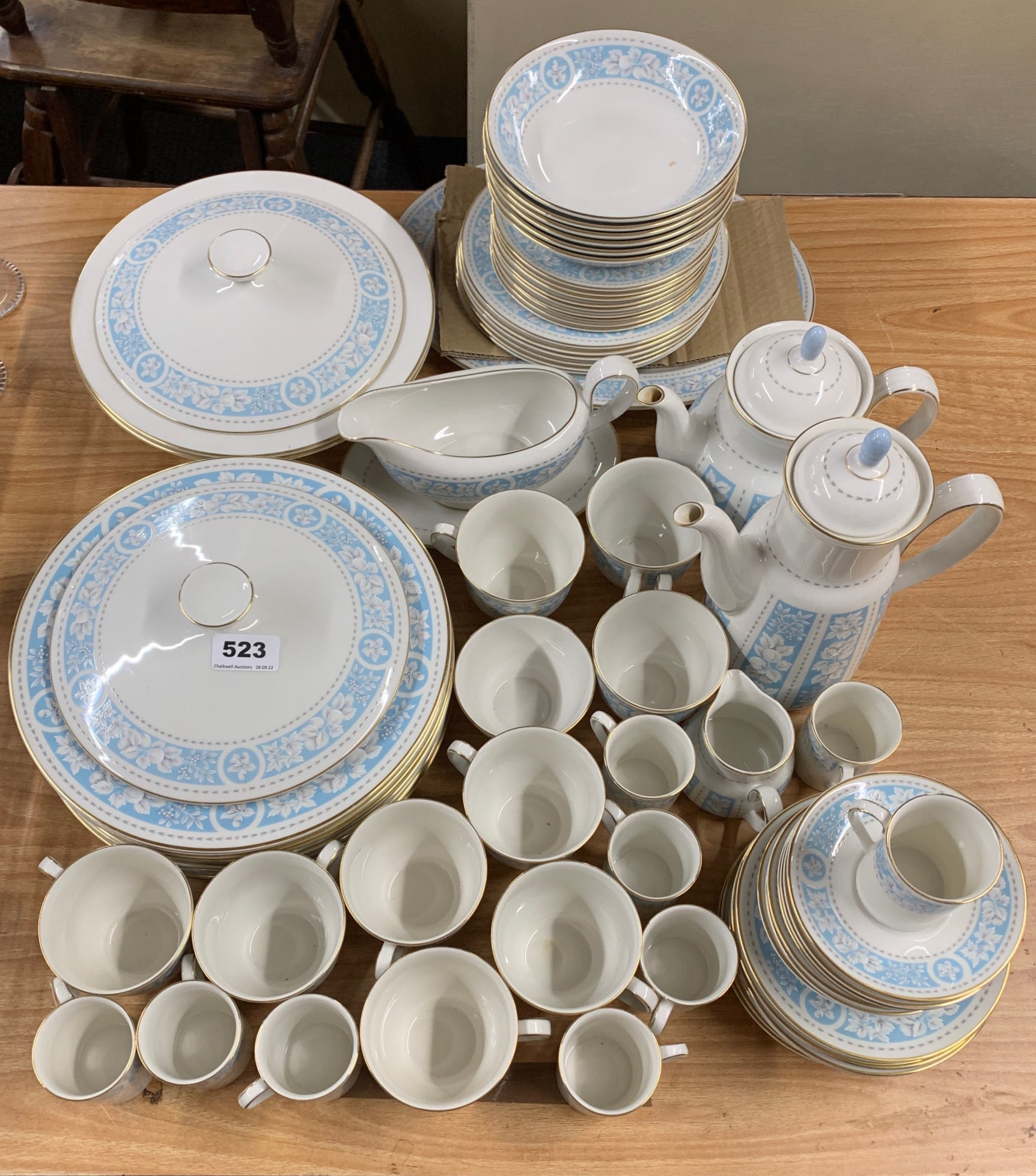 An extensive Royal Doulton Hampton Court pattern, tea, coffee and dinner set.