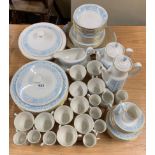 An extensive Royal Doulton Hampton Court pattern, tea, coffee and dinner set.