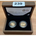 A boxed 2009 gold sovereign and half sovereign proof set.