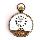 A hallmarked silver cased Swiss pocket watch, understood to be in working order.