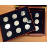 A cased collection of 18 silver proof £5 coins History of the RAF.