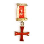 A silver and enamelled Knight's Templar medal.