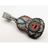 1950s Vintage Venetian Micro Mosaic Guitar Brooch. Made in Italy a lovely vintage micro mosica