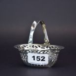 A hallmarked silver pierced basket, W. 9.5cm. H. 8cm.