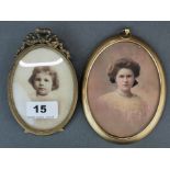 Two early 20th century framed photographs, largest 15.5cm.