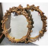 Two vintage gilt plaster framed mirrors, H. 68cm.