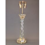 A superb Murano glass table lamp base, H. 59cm.
