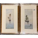 A pair of framed watercolours by W.H.Bennet, 1913, framed size 75 x 56cm.