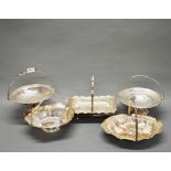 A group of antique silver plated table baskets.