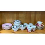 A pretty Paragon six setting tea set and six Limoges coffee cups.