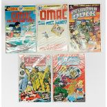 Comics including Kamandi #1, Kamanda #2, Destroyer duck #1 and Omac #1&7.