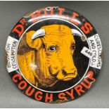 An enamelled Dr Bull's cough syrup sign.