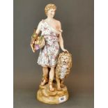 A large 19th century Continental porcelain figure, H. 41cm.