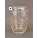 A early 19th century Dutch etched glass vase, H. 20cm.