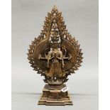 A Tibetan bronze figure of a multi-arm and multi-head Buddhist deity, H. 40cm.