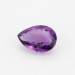 A large unmounted natural pear cut amethyst, approx. 36.73ct.
