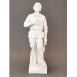 A Minton's Parianware figure of H. M. Stanley, H. 41cm. Very minor damage to rolled map.