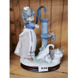 A Lladro figure of 'The girl at the well', H. 26cm. With box.