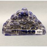 A Chinese moulded composition scholars desk stand simulating lapis lazuli, H. 14cm. W. 24cm.