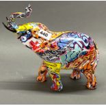 A pop art resin elephant figure, H. 28cm.