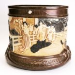 An English Bretby pottery Japanese design planter c. 1920, H. 21cm. Dia. 24cm.