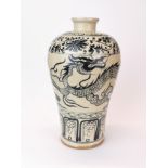 A Chinese hand painted pottery vase, H. 25cm.