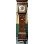 An 18th century inlaid oak long cased clock by William Gill of Hastings, H. 183cm.