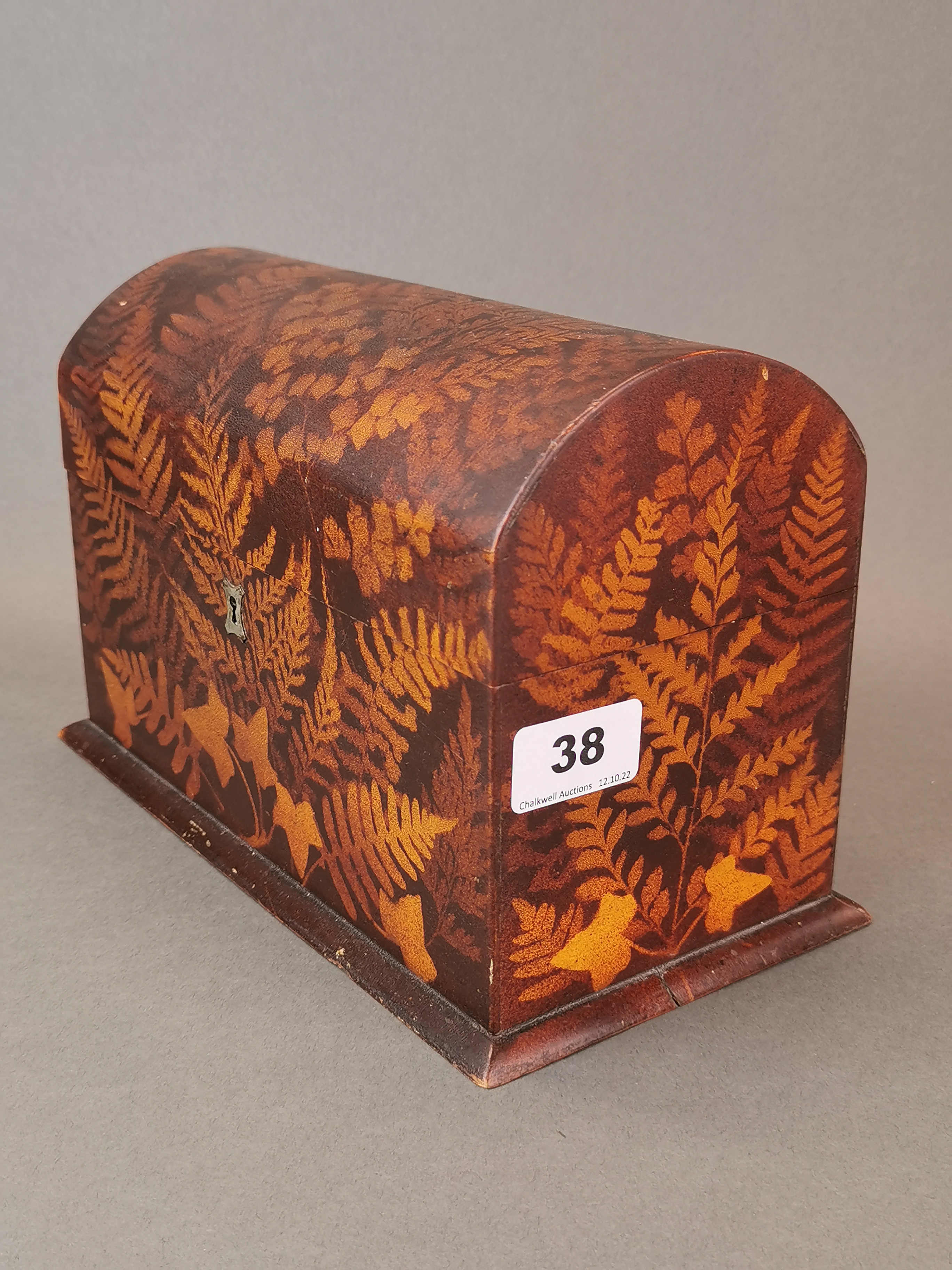 A 19th century leaf decorated stationery box, W. 25 x 13.5 x 17cm. - Image 2 of 4