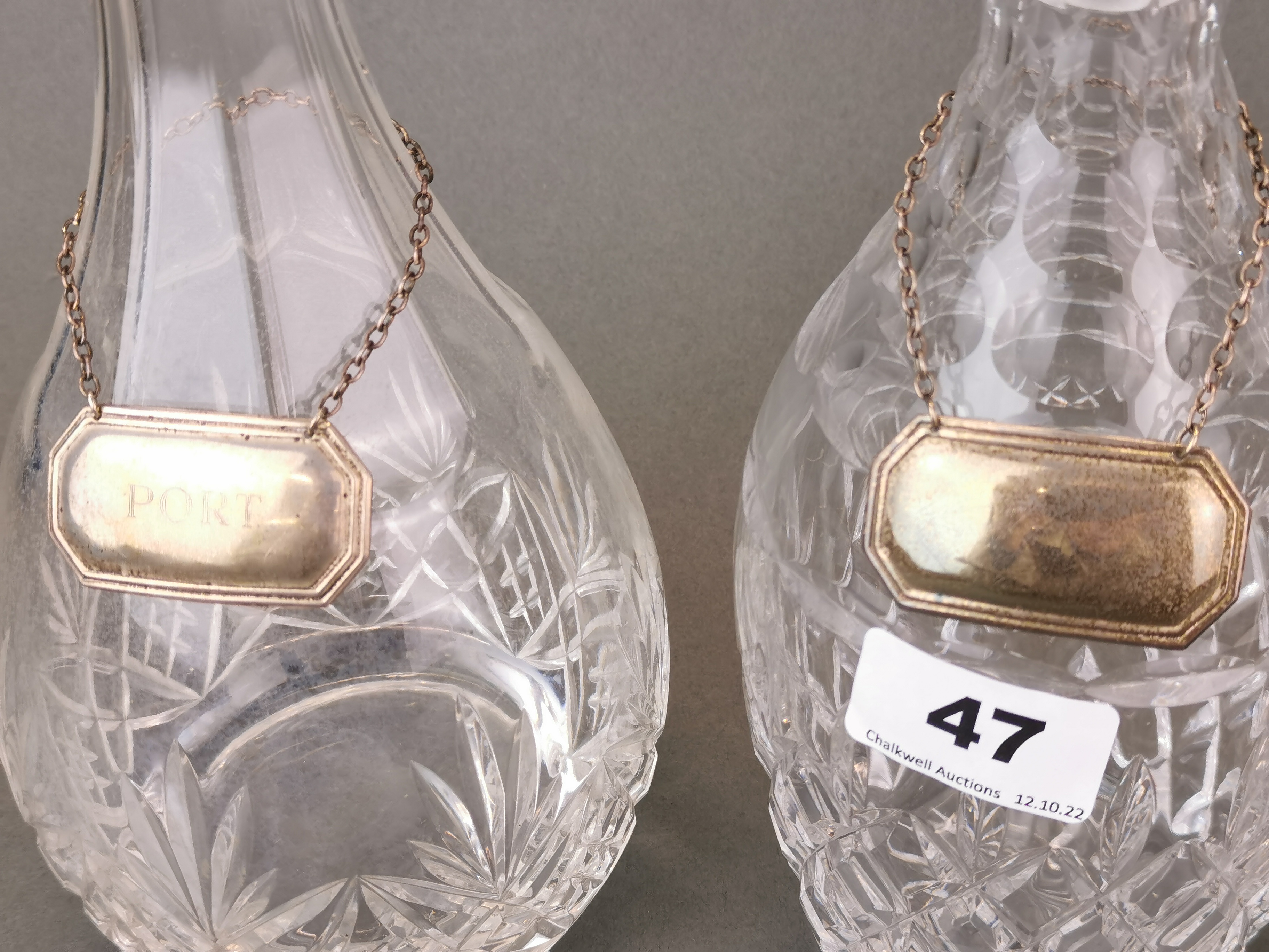 Two hallmarked silver mounted cut glass decanters with a further decanter and three hallmarked - Image 3 of 4