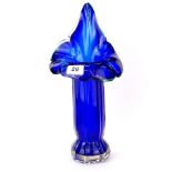A 1960's Czechoslovakian cobalt blue "pulpit" vase, H. 38cm.
