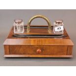 A walnut veneered Art Deco desk stand, 30 x 20 x 17cm.