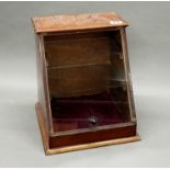 An old mahogany shop counter display case, H. 33cm.