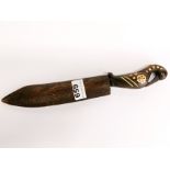 An Eastern dagger with stone inlaid hilt, L. 31cm.