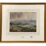 Obadiha Short (British 1803 -1886): A gilt framed watercolour of Keswick, frame size 47 x 40cm.