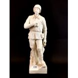 A Minton's Parianware figure of H. M. Stanley, H. 41cm. Very minor damage to rolled map.