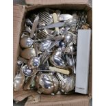 An extensive quantity of silver plated cutlery.