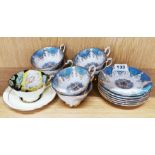 A set of six Paragon porcelain cups and saucers with a further Paragon cup and saucer (A/F).