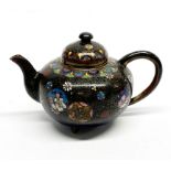 An early 20th century cloisonne tea pot, spout to handle L. 13cm, H. 8cm.